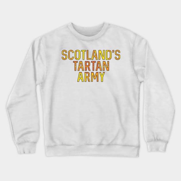 Scotland's Tartan Army, Scottish Lion Rampant Coloured Tartan, Scottish Football Slogan Crewneck Sweatshirt by MacPean